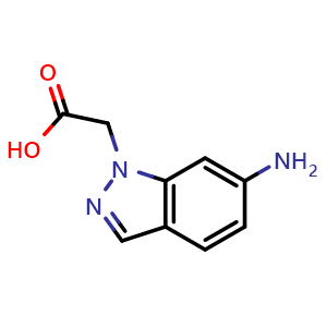 Chemical structure of 2-(6-amino-1H-indazol-1-yl)acetic acid , CAS 938514-11-5, AChemBlock V145394