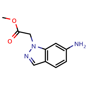 Chemical structure of methyl 2-(6-amino-1H-indazol-1-yl)acetate , CAS 316364-60-0, AChemBlock V145395