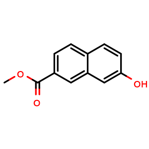 Chemical structure of methyl 7-hydroxy-2-naphthoate , CAS 95901-05-6, AChemBlock V145400