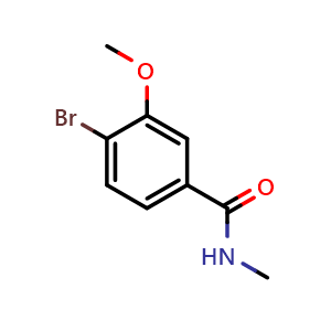 Chemical structure of 4-bromo-3-methoxy-N-methylbenzamide , CAS 1072944-34-3, AChemBlock V145404