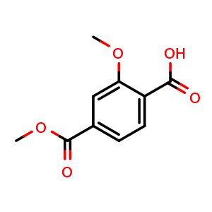 Chemical structure of 2-methoxy-4-(methoxycarbonyl)benzoic acid , CAS 256936-25-1, AChemBlock V145405