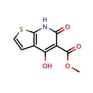 Chemical structure of methyl 4-hydroxy-6-oxo-6,7-dihydrothieno[2,3-b]pyridine-5-carboxylate , CAS 2092792-28-2, AChemBlock V145413