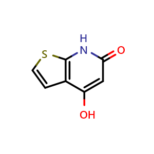 Chemical structure of 4-hydroxythieno[2,3-b]pyridin-6(7H)-one , CAS 99429-78-4, AChemBlock V145414