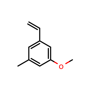 Chemical structure of 1-methoxy-3-methyl-5-vinylbenzene , CAS 2251853-31-1, AChemBlock V145420