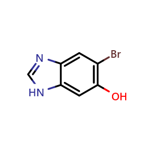 Chemical structure of 5-bromo-1H-benzo[d]imidazol-6-ol , CAS 1360936-43-1, AChemBlock V145424