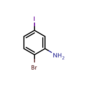 Chemical structure of 2-bromo-5-iodoaniline , CAS 111721-74-5, AChemBlock V145428