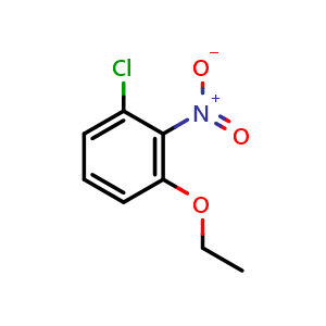 Chemical structure of 1-chloro-3-ethoxy-2-nitrobenzene , CAS 102236-23-7, AChemBlock V145454