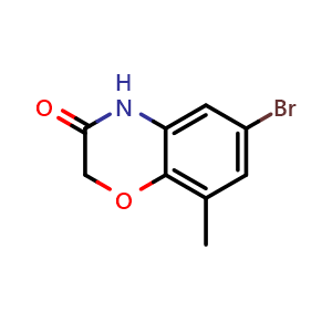 Chemical structure of 6-bromo-8-methyl-2H-benzo[b][1,4]oxazin-3(4H)-one , CAS 121564-97-4, AChemBlock V145491