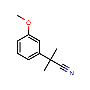 Chemical structure of 2-(3-methoxyphenyl)-2-methylpropanenitrile , CAS 17653-93-9, AChemBlock V145504
