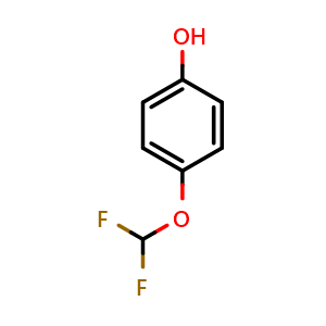 Chemical structure of 4-(Difluoromethoxy)phenol , CAS 87789-47-7, AChemBlock V145512