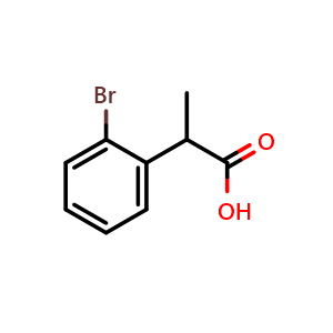 Chemical structure of 2-(2-bromophenyl)propanoic acid , CAS 153184-13-5, AChemBlock V145524
