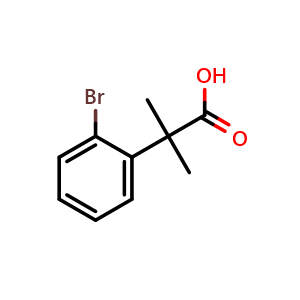 Chemical structure of 2-(2-bromophenyl)-2-methylpropanoic acid , CAS 113948-00-8, AChemBlock V145526