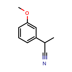 Chemical structure of 2-(3-methoxyphenyl)propanenitrile , CAS 25310-30-9, AChemBlock V145527