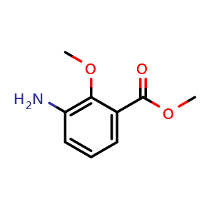 Chemical structure of methyl 3-amino-2-methoxybenzoate , CAS 5129-25-9, AChemBlock V145559