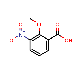 Chemical structure of 2-methoxy-3-nitrobenzoic acid , CAS 40751-88-0, AChemBlock V145560