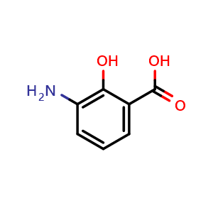 Chemical structure of 3-amino-2-hydroxybenzoic acid , CAS 570-23-0, AChemBlock V145561