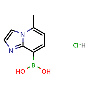 Chemical structure of (5-methylimidazo[1,2-a]pyridin-8-yl)boronic acid hydrochloride , CAS 2377611-25-9, AChemBlock V145571