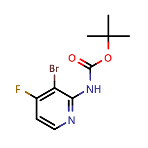 Chemical structure of tert-butyl (3-bromo-4-fluoropyridin-2-yl)carbamate , CAS 1936577-78-4, AChemBlock V145573