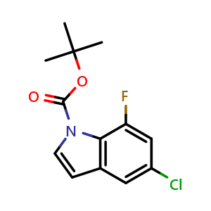 Chemical structure of N-Boc 5-chloro-7-fluoro-indole , CAS 2816913-85-4, AChemBlock V145609