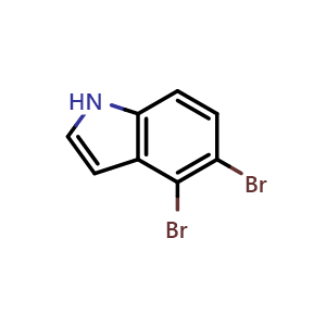 Chemical structure of 4,5-Dibromo-1H-indole , CAS 1227571-79-0, AChemBlock V145613