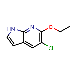 Chemical structure of 5-Chloro-6-ethoxy-7-azaindole , CAS 2816914-31-3, AChemBlock V145625