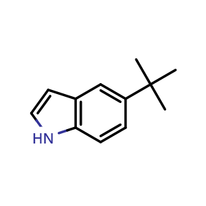 Chemical structure of 5-(tert-Butyl)-1H-indole , CAS 92462-70-9, AChemBlock V145638