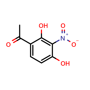 Chemical structure of 1-(2,4-dihydroxy-3-nitrophenyl)ethan-1-one , CAS 89684-58-2, AChemBlock V145643