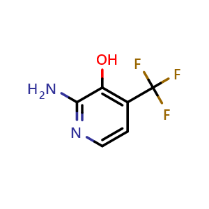 Chemical structure of 2-amino-3-hydroxy-4-(trifluoromethyl)pyridine , CAS 1227581-75-0, AChemBlock V145653