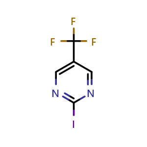 Chemical structure of 2-iodo-5-(trifluoromethyl)pyrimidine , CAS 112930-95-7, AChemBlock V145683