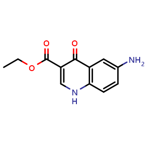 Chemical structure of ethyl 6-amino-4-oxo-1,4-dihydroquinoline-3-carboxylate , CAS 2580935-58-4, AChemBlock V145697