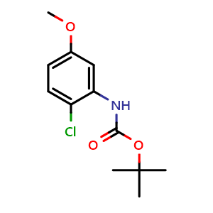 Chemical structure of tert-butyl (2-chloro-5-methoxyphenyl)carbamate , CAS 1477844-27-1, AChemBlock V145706