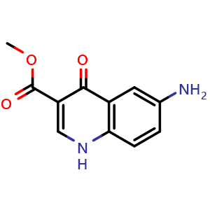 Chemical structure of methyl 6-amino-4-oxo-1,4-dihydroquinoline-3-carboxylate , CAS 1823292-35-8, AChemBlock V145723