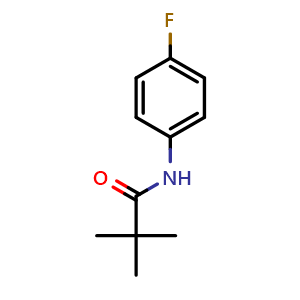 Chemical structure of N-(4-fluorophenyl)pivalamide , CAS 114995-47-0, AChemBlock V145737
