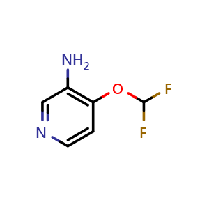 Chemical structure of 4-(difluoromethoxy)pyridin-3-amine , CAS 1214374-12-5, AChemBlock V145755