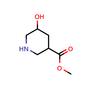 Chemical structure of Methyl 5-hydroxypiperidine-3-carboxylate , CAS 1095010-44-8, AChemBlock V145762