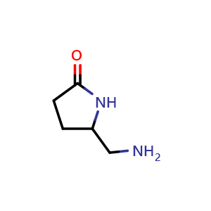 Chemical structure of 5-(Aminomethyl)-2-pyrrolidone , CAS 154148-69-3, AChemBlock V145766