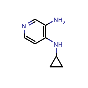 Chemical structure of 3-Amino-4-(cyclopropylamino)pyridine , CAS 146950-68-7, AChemBlock V145778