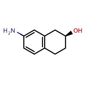 Chemical structure of (S)-2-Amino-7-hydroxy-5,6,7,8-tetrahydronaphthalene , CAS 85951-60-6, AChemBlock V145787