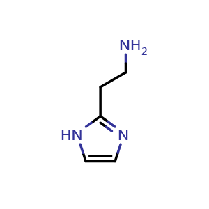 Chemical structure of 2-(2-Imidazolyl)ethylamine , CAS 19225-96-8, AChemBlock V145794