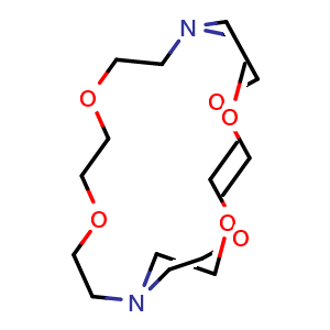 Chemical structure of 4,7,13,16,21,24-Hexaoxa-1,10-diazabicyclo[8.8.8]hexacosane , CAS 23978-09-8, AChemBlock V145796