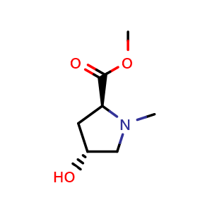 Chemical structure of (R)-1-Methyl-4-hydroxy-L-proline Methyl Ester , CAS 13135-69-8, AChemBlock V145801