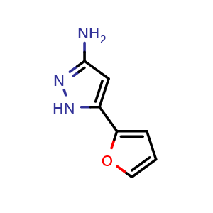 Chemical structure of 3-Amino-5-(2-furyl)pyrazole , CAS 96799-02-9, AChemBlock V145803