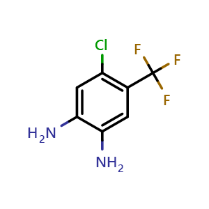 Chemical structure of 2-Amino-4-chloro-5-(trifluoromethyl)aniline , CAS 157590-59-5, AChemBlock V145805