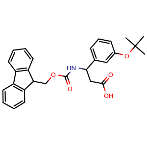 Chemical structure of 3-(Fmoc-amino)-3-(3-tert-butoxyphenyl)propanoic Acid , CAS 372144-16-6, AChemBlock V145818