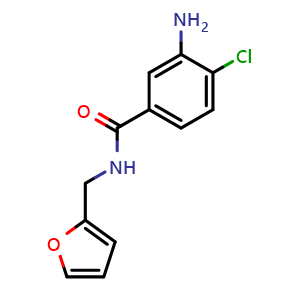 Chemical structure of 3-Amino-4-chloro-N-(2-furylmethyl)benzamide , CAS 852839-94-2, AChemBlock V145831