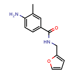 Chemical structure of 4-Amino-N-(2-furylmethyl)-3-methylbenzamide , CAS 926190-79-6, AChemBlock V145832