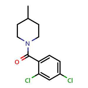 Chemical structure of 1-(2,4-Dichlorobenzoyl)-4-methylpiperidine , CAS 327069-50-1, AChemBlock V145833