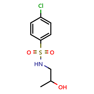Chemical structure of 4-Chloro-N-(2-hydroxypropyl)benzenesulfonamide , CAS 74668-38-5, AChemBlock V145835