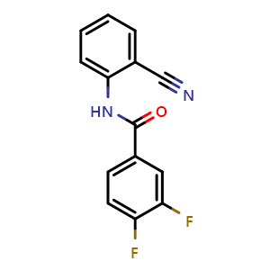 Chemical structure of N-(2-Cyanophenyl)-3,4-difluorobenzamide , CAS 1016804-69-5, AChemBlock V145860