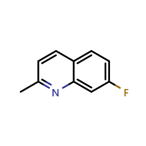 Chemical structure of 7-Fluoro-2-methylquinoline , CAS 1128-74-1, AChemBlock V145863
